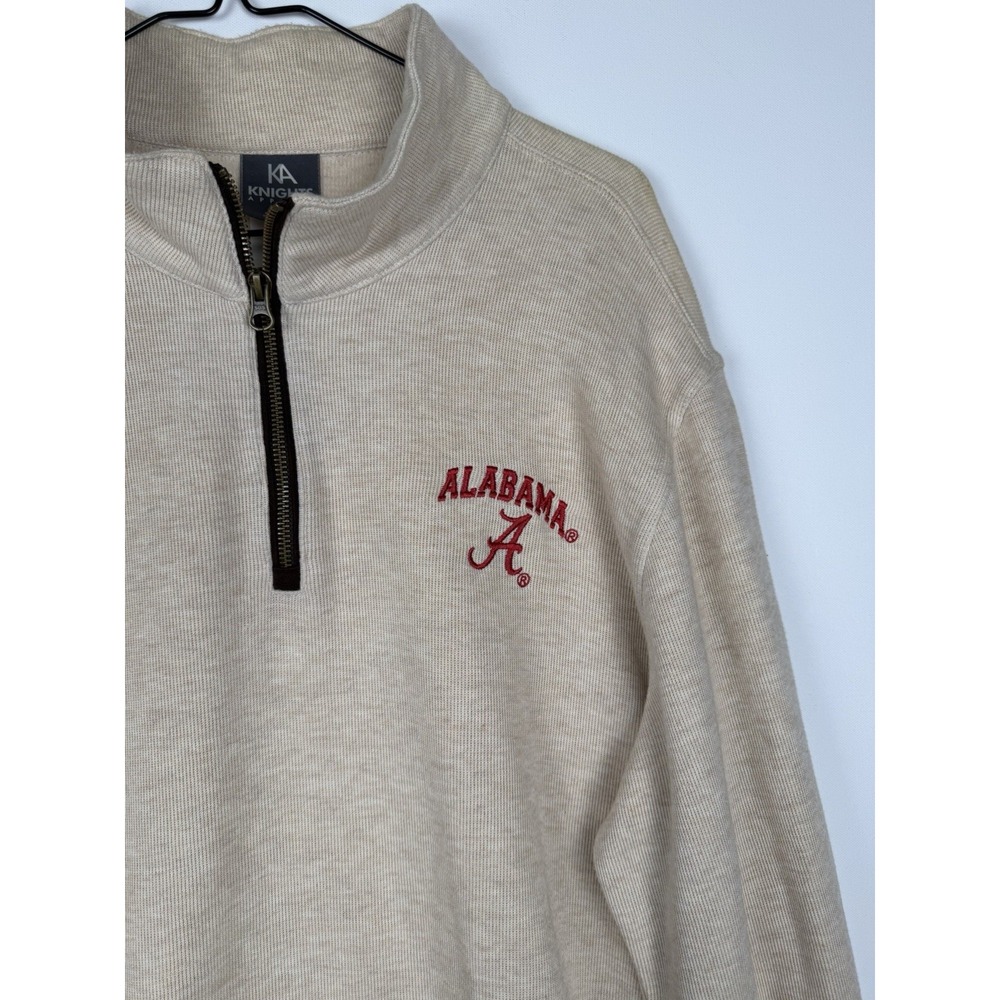 Knights Apparel Cotton Blend Tan 1/4 Zip Alabama Crimson Tide Sweater XL 46/48‎ - Picture 2 of 6